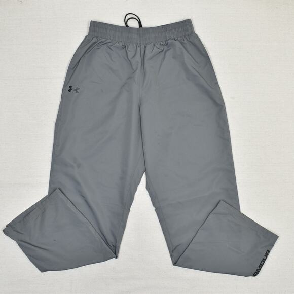 Under Armour Men's Windbreaker Pants Polyester Gray Size L Mesh Lined Drawstring - Picture 1 of 8